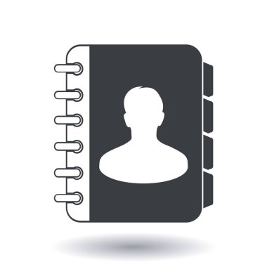 Adres defteri simge vektör. Düz tasarım stili. 