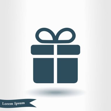 Hediye kutusu simgesi. Hediye - kişisel bir teklif. Hediye paketleri.