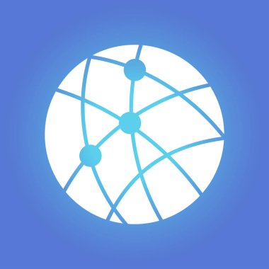 Küresel teknoloji veya sosyal ağ simge işareti simgesi.