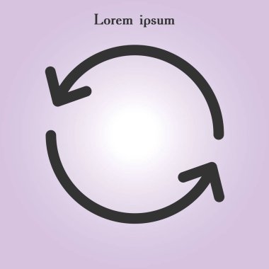 Dairesel ok işareti simge vektör. Düz tasarım stili.