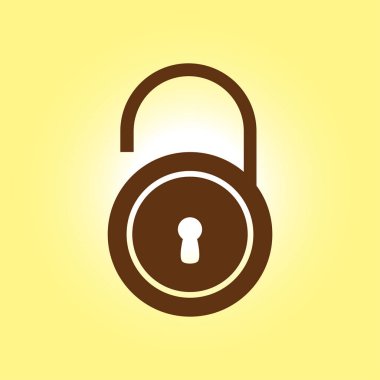 asma kilit, vektör çizim basit simgesi