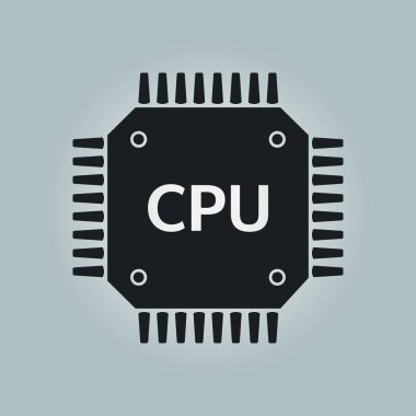 Devre kartı simgesi. Teknoloji düzeni kare simgesi. Düz tasarım stili.