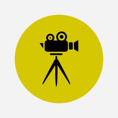 Sinema kamera simgesi. Düz tasarım stili. Vektör.