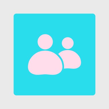 İnsanlar ya da sosyal işareti simgesi. Lider ve onun takipçisi.