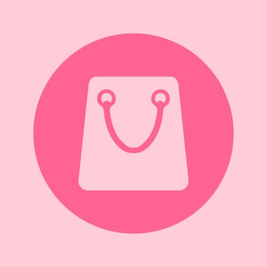 Alışveriş çantası simgesi. Butik alışveriş sembolü. Düz tasarım.