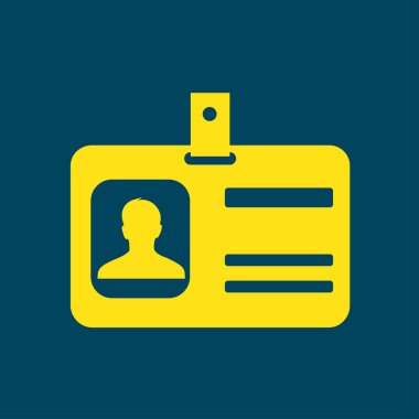 Kimlik kartı simgesi. Konferans katılımcı rozeti. Düz tasarım stili. 