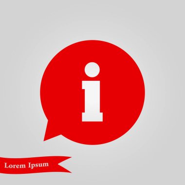 Bilgi: konuşma balonu sembolü. Düz tasarım stili