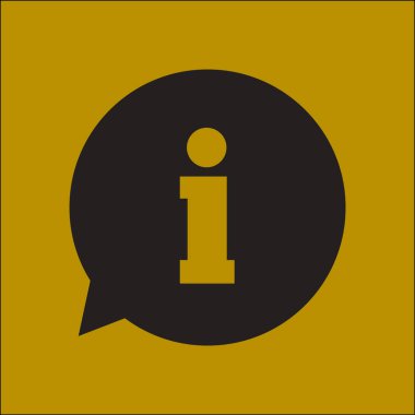 Bilgi: konuşma balonu sembolü. Düz tasarım stili