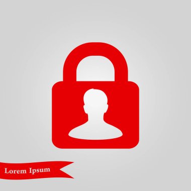 Kullanıcı oturum açma kimlik doğrulama simgesi. Düz tasarım stili.