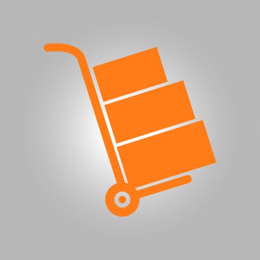 Kutuları simge kamyonla. El kamyon işareti simgesi.