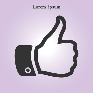 Simge gibi. El parmak tabela. Sembol başparmak. Düz tasarım stili. 