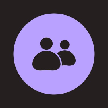 İnsanlar ya da sosyal işareti simgesi. Lider ve onun takipçisi.