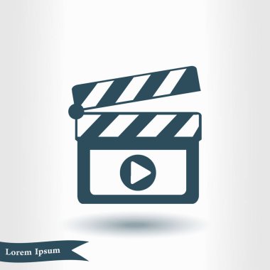 Film yapımcısı clapper kurulu simgesi. Düz tasarım stili.