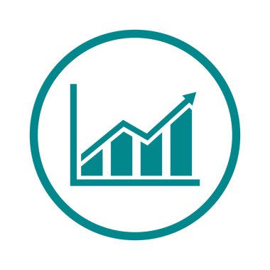 Infographic. Grafik simgesini. Büyüyen grafik erkek. Düz tasarım stili.