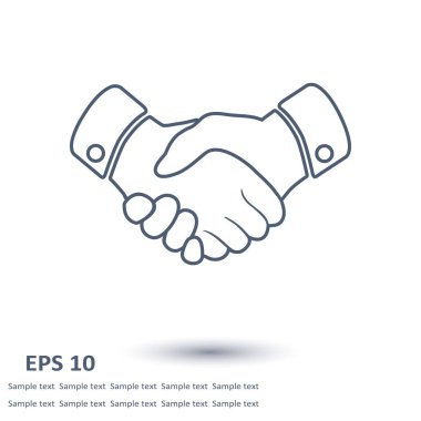 El sıkışma işareti simgesi. Başarılı iş sembolü. Düz tasarım stili.