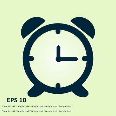 Saat Açık. Saat yüzü. Düz tasarım stili.