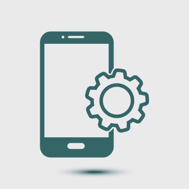 Akıllı telefon hizmetleri simgesi. Mobil kullanıcılar için destek.