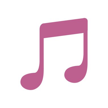 Müzik Not simgesi. Karakter dinleme şarkı. Düz tasarım stili.