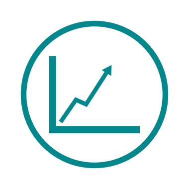 İş grafiği. Infographic. Grafik simgesini. Büyüyen grafik erkek. Düz tasarım stili.