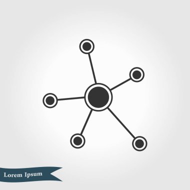 Sosyal ağ tek simge. Küresel teknoloji. İş sosyal bağlantıları ağ.