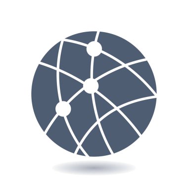 Küresel teknoloji veya sosyal ağ simge işareti simgesi.