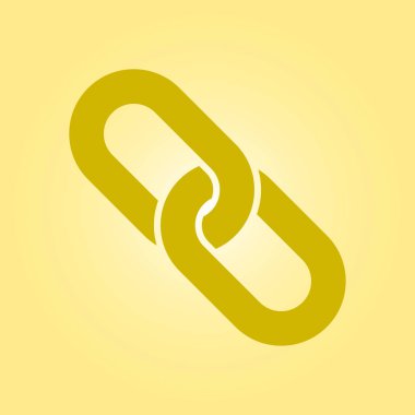 Bağlantı tek simge. Zincir bağlantı simgesi. Kaynağına bağlantı simgesi.