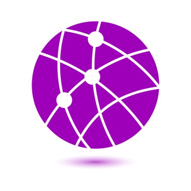 Küresel teknoloji veya sosyal ağ simge işareti simgesi.