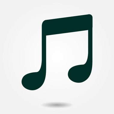 Müzik Not simgesi. Karakter dinleme şarkı. Düz tasarım stili.