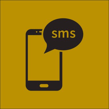Akıllı telefon e-posta veya sms simgesi. Mobil posta işareti simgesi.