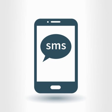 Akıllı telefon e-posta veya sms simgesi. Mobil posta işareti simgesi.