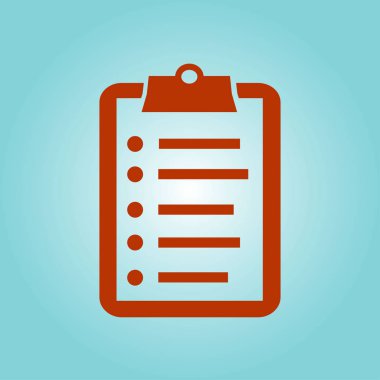 Listesi vektör simgesini denetleyin. Alışveriş listesi simgesi. Düz tasarım stili.