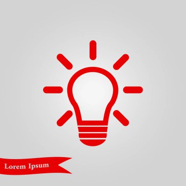 Işık lamba işareti simgesi. Fikir sembolü. Yaratıcı düşünme ve iş fikri.