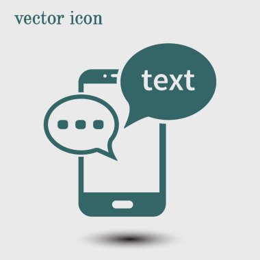 Mobil sohbet simgesi. Cep telefonu Web sohbet ve iletişim temsil eden.