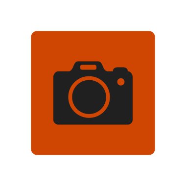 Fotoğraf kamera simgesi. DSLR kamera işareti simgesi. Dijital fotoğraf makinesi. Düz tasarım stili. 