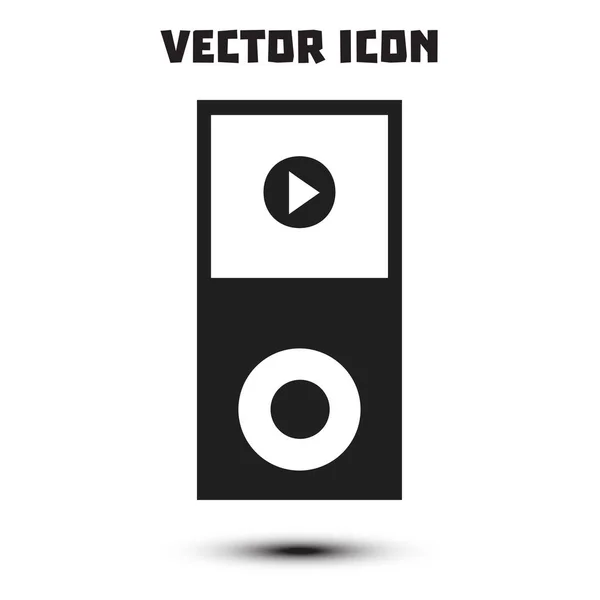 Ícone Media Player Portátil Estilo Design Plano — Vetor de Stock