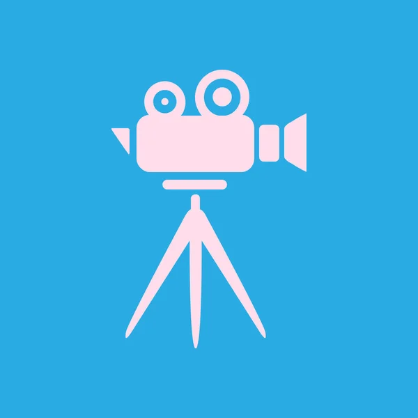 Cinema Camera Icoontje Platte Ontwerpstijl Vector — Stockvector