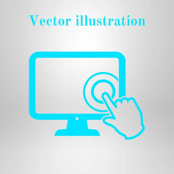 Érintse Meg Képernyő Monitor Ikont Kéz Mutató Jel — Stock Vector