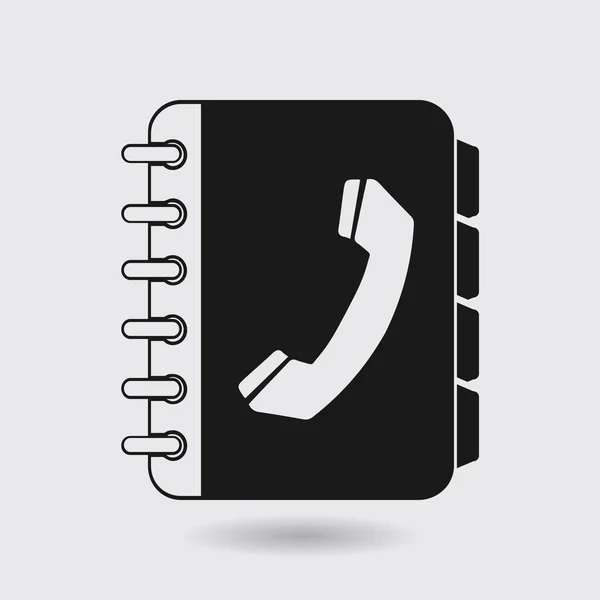 Telefoon Plat Boekpictogram Platte Ontwerpstijl — Stockvector