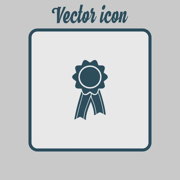 Badge Avec Icône Rubans Rosette Prix Avec Ruban Simbol — Image vectorielle