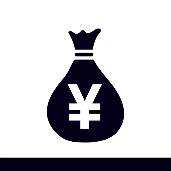 Yen Jpy Währungsblase Symbol Flacher Designstil — Stockvektor