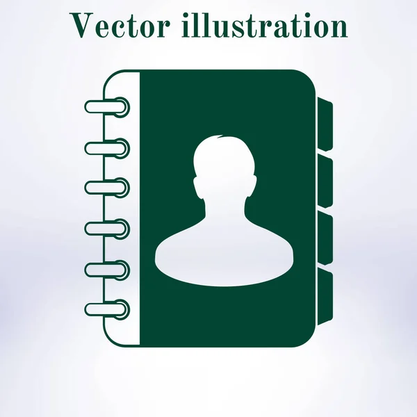 Address Book Icon Vector Design Plat Stil — Vector de stoc