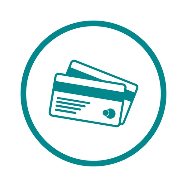 Vector Creditcards Pictogram Platte Ontwerpstijl — Stockvector