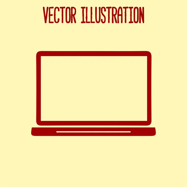 Einfaches Symbol Des Laptops Vektorillustration — Stockvektor