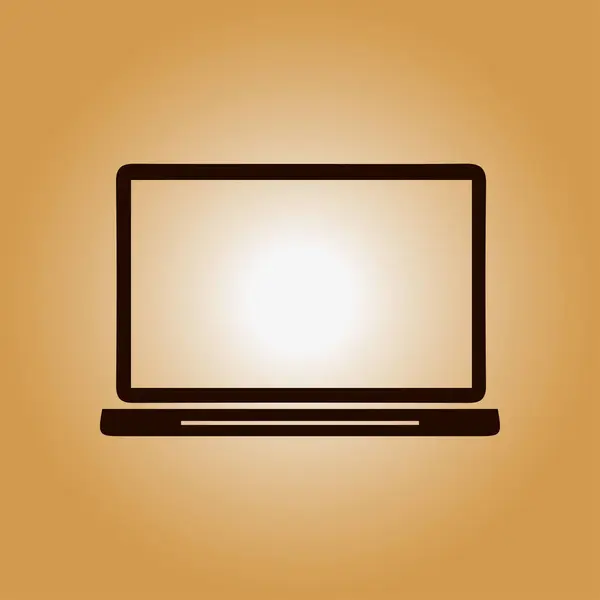 Laptop Vektör Çizim Basit Simgesi — Stok Vektör