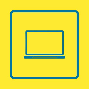 Laptop, vektör çizim basit simgesi