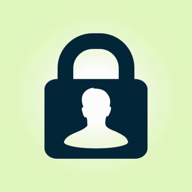 Kullanıcı oturum açma kimlik doğrulama simgesi. Düz tasarım stili.