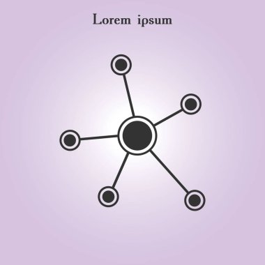 Sosyal ağ tek simge. Küresel teknoloji. İş sosyal bağlantıları ağ.