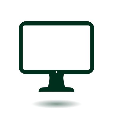 Bilgisayar ekran işareti simgesi. Düz tasarım stili.