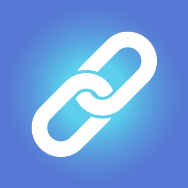 Bağlantı tek simge. Zincir bağlantı simgesi. Kaynağına bağlantı simgesi.