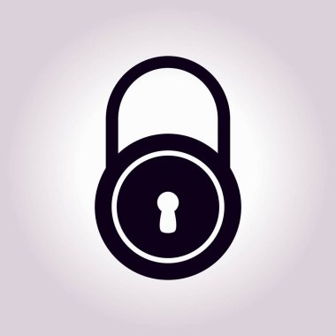 Kilit simgesi. Düz tasarım stili. Kullanıcı erişimi.
